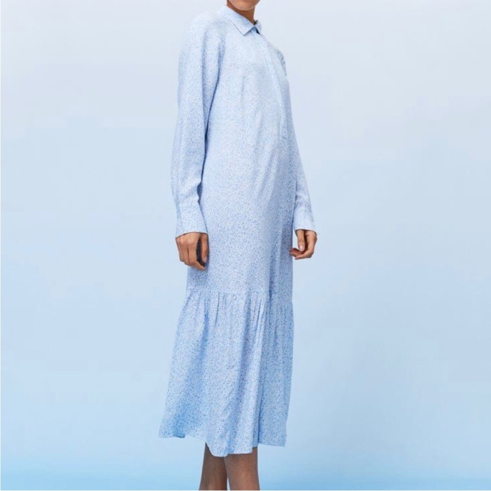 H&M Light Blue Long Sleeve Dress